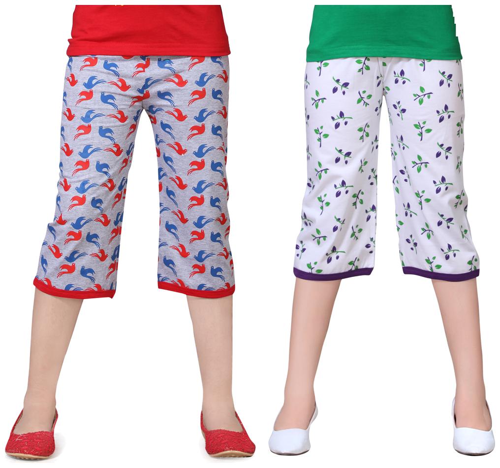 

Sinimini Multicolor Cotton Capri ( Pack Of 2 )