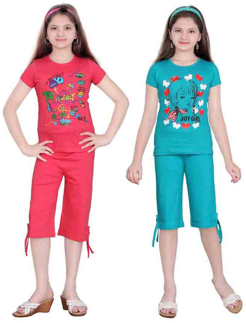

Sinimini Multi Color Top And Capri Pack Of 2 (10-11 Years)