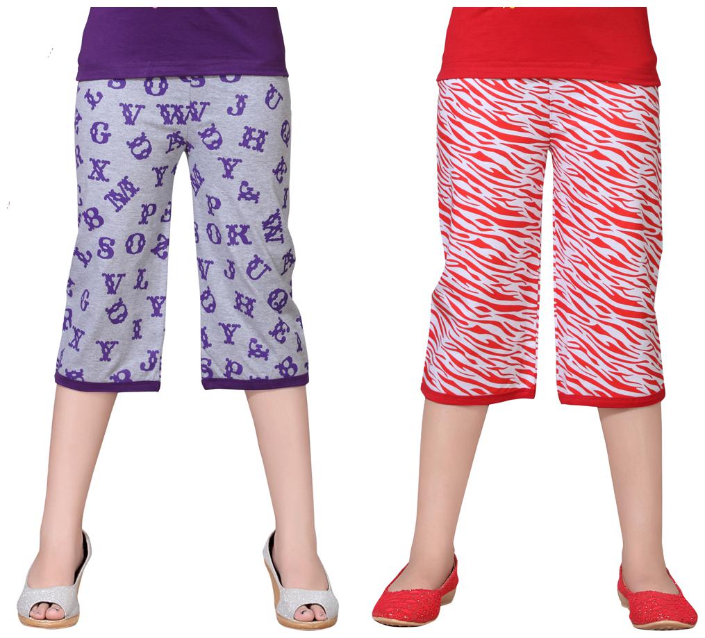 

Sinimini Multicolor Cotton Capri ( Pack Of 2 )