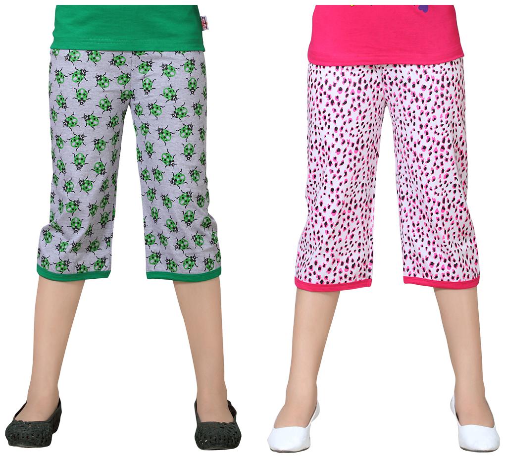 

Sinimini Multicolor Cotton Capri ( Pack Of 2 )