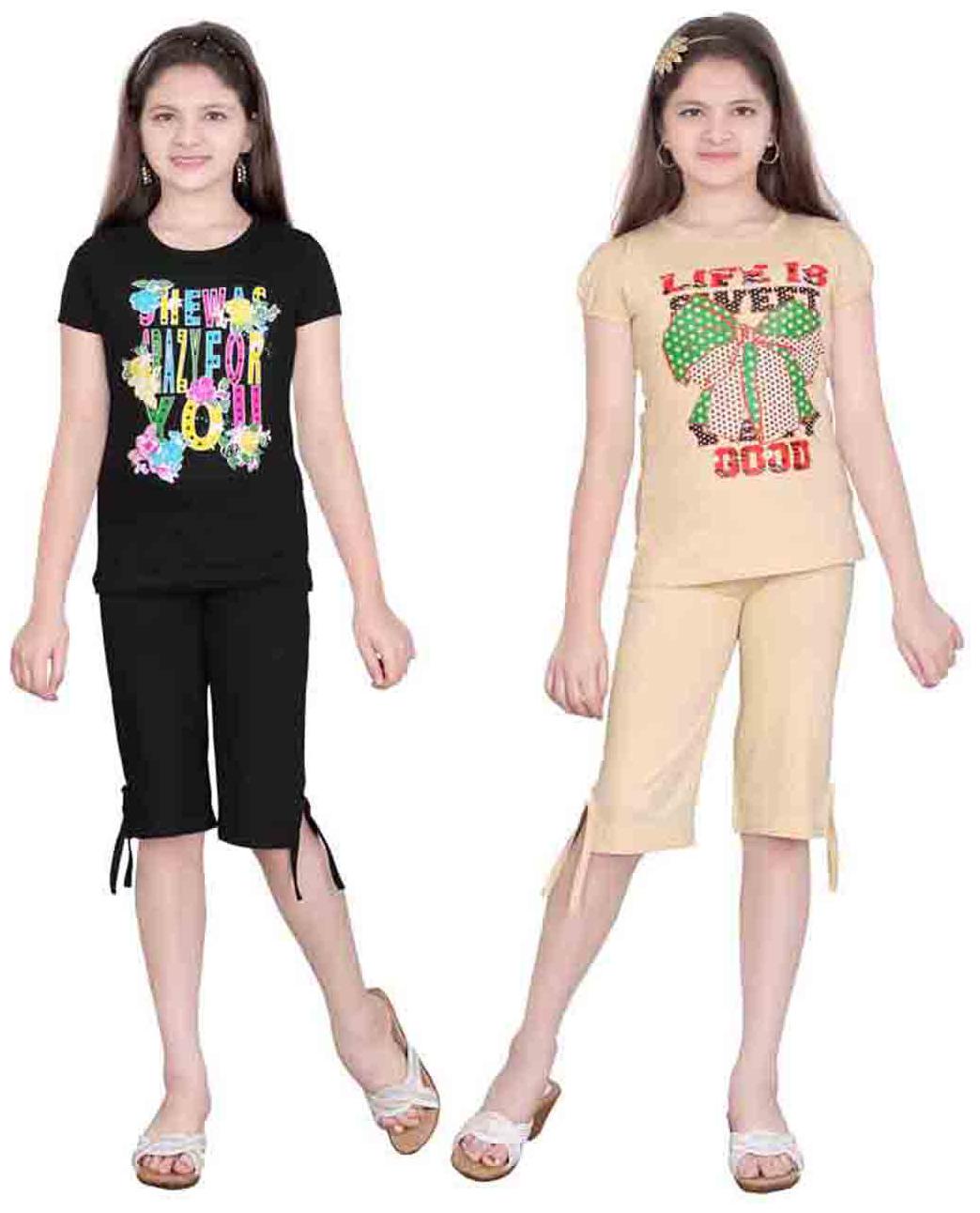 

Sinimini Multi Color Top And Capri Pack Of 2 (3-4 Years)