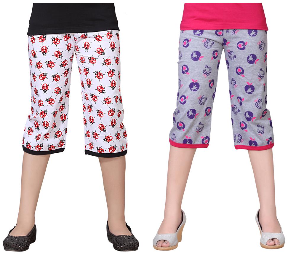 

Sinimini Multicolor Cotton Capri ( Pack Of 2 )
