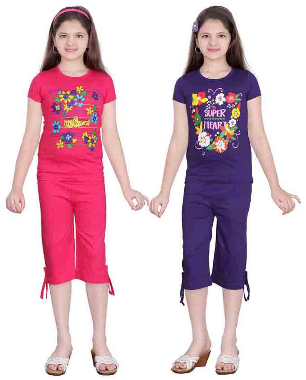 

Sinimini Multi Color Top And Capri Pack Of 2 (9-10 Years)