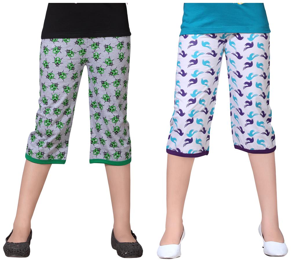 

Sinimini Multicolor Cotton Capri ( Pack Of 2 )