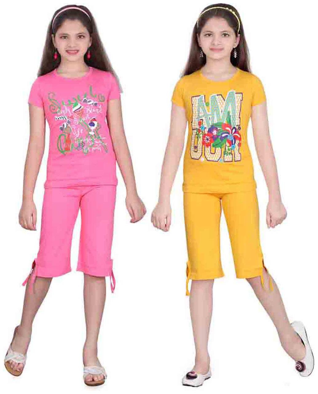 

Sinimini Multi Color Top And Capri Pack Of 2 (16-17 Years)