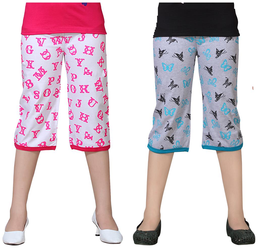 

Sinimini Multicolor Cotton Capri ( Pack Of 2 )