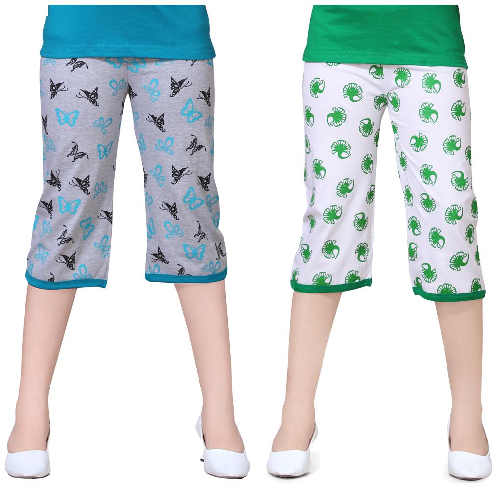 

Sinimini Multicolor Cotton Capri ( Pack Of 2 )