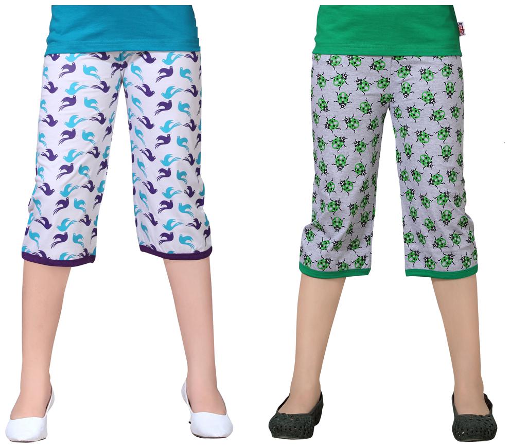 

Sinimini Multicolor Cotton Capri ( Pack Of 2 )