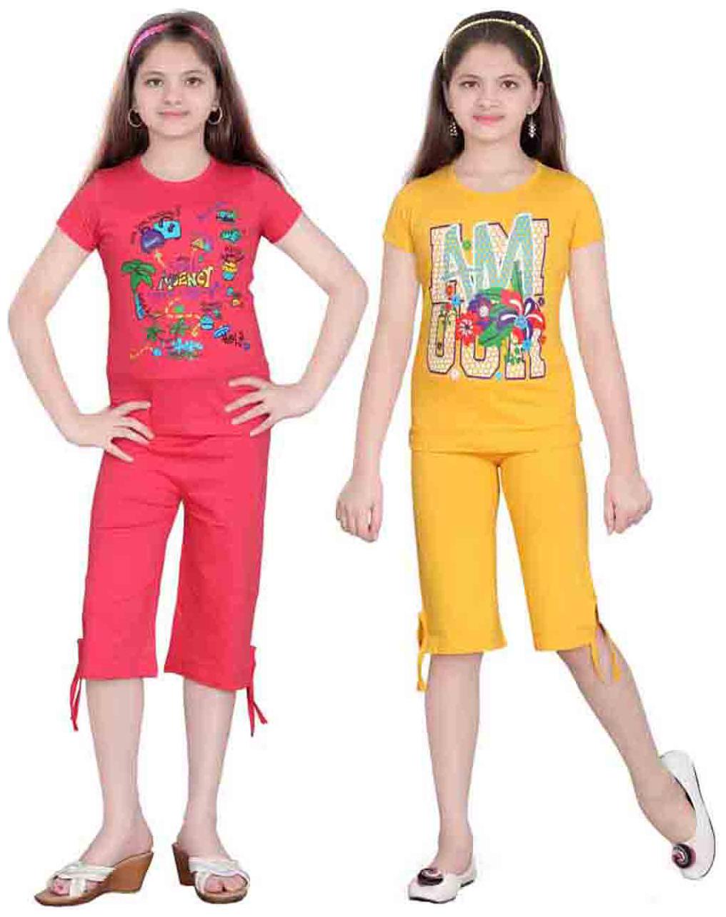 

Sinimini Multi Color Top And Capri Pack Of 2 (10-11 Years)