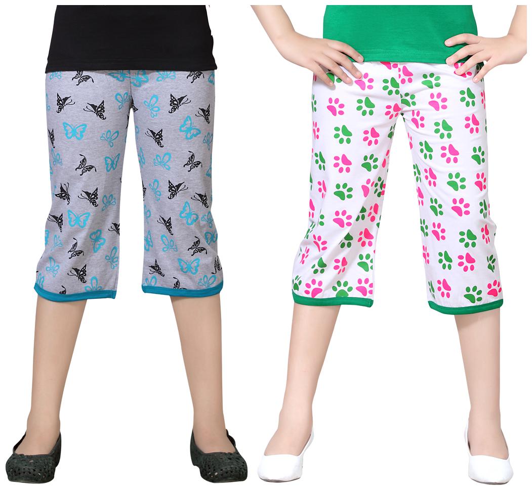 

Sinimini Multicolor Cotton Capri ( Pack Of 2 )