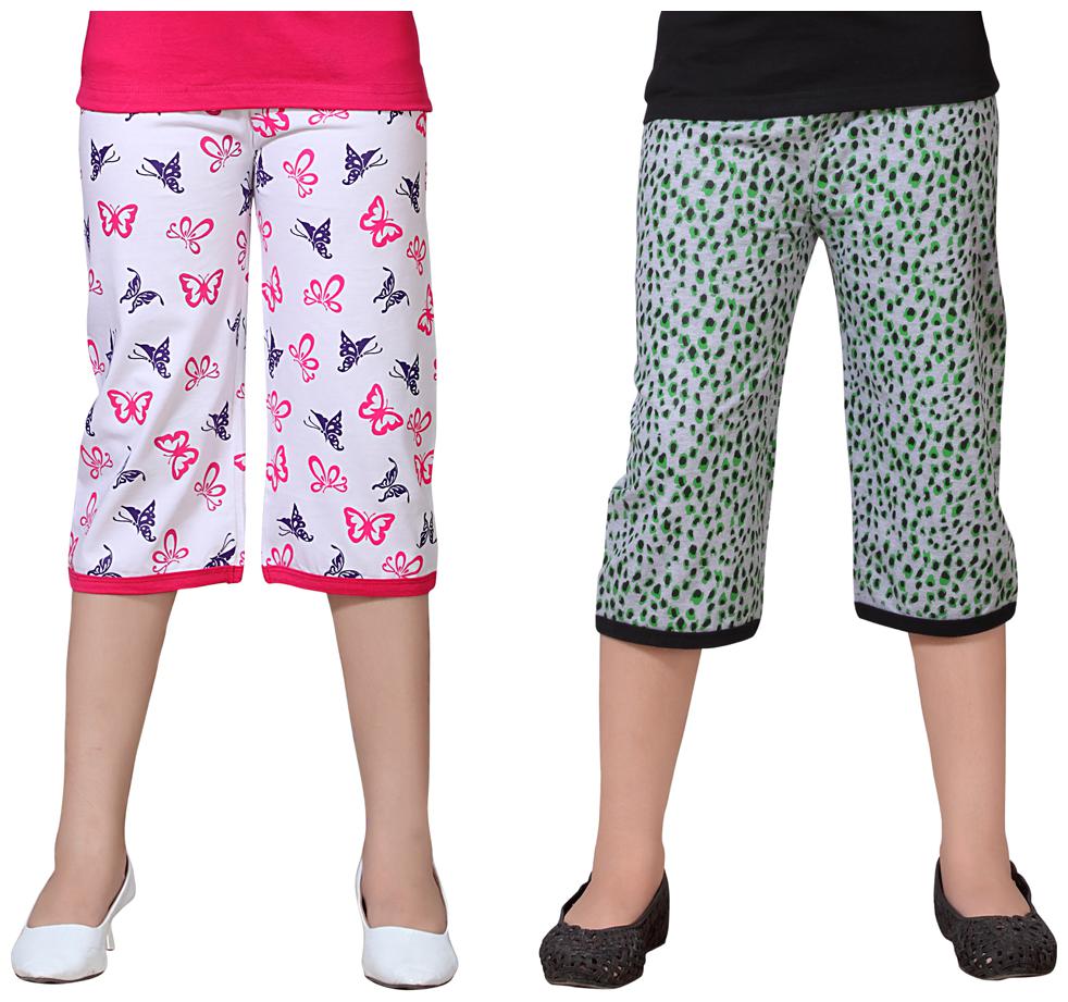 

Sinimini Multicolor Cotton Capri ( Pack Of 2 )