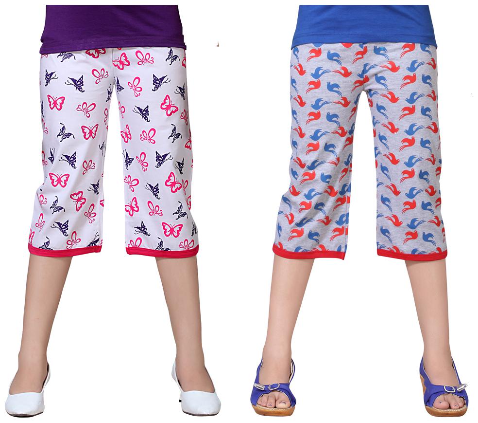 

Sinimini Multicolor Cotton Capri ( Pack Of 2 )