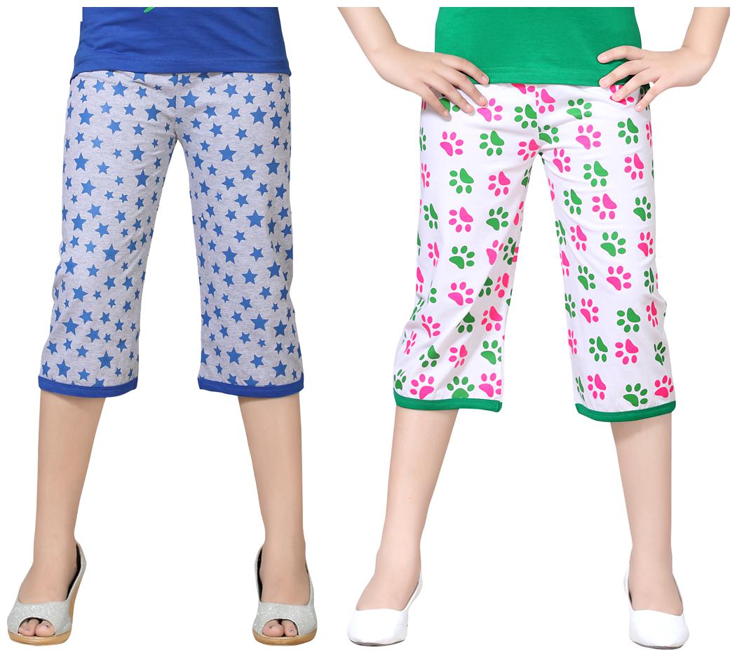 

Sinimini Multicolor Cotton Capri ( Pack Of 2 )