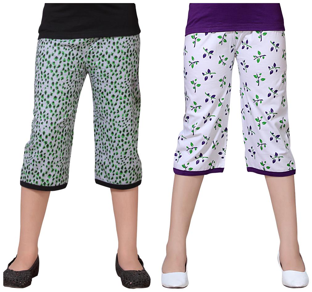 

Sinimini Multicolor Cotton Capri ( Pack Of 2 )