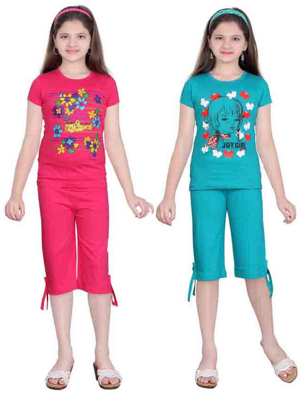 

Sinimini Multi Color Top And Capri Pack Of 2 (16-17 Years)