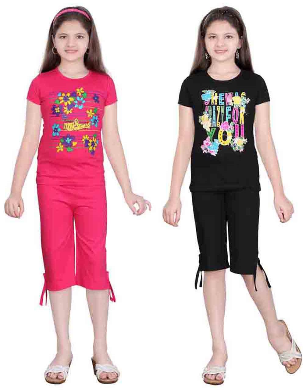 

Sinimini Multi Color Top And Capri Pack Of 2 (9-10 Years)