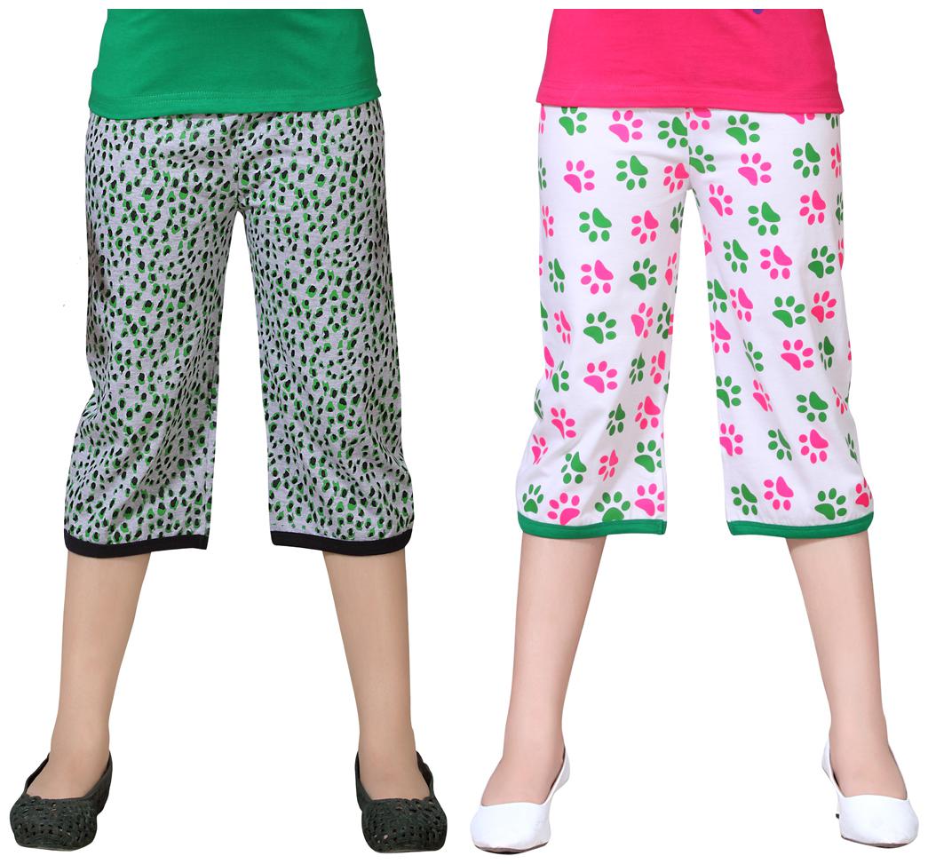 

Sinimini Multicolor Cotton Capri ( Pack Of 2 )