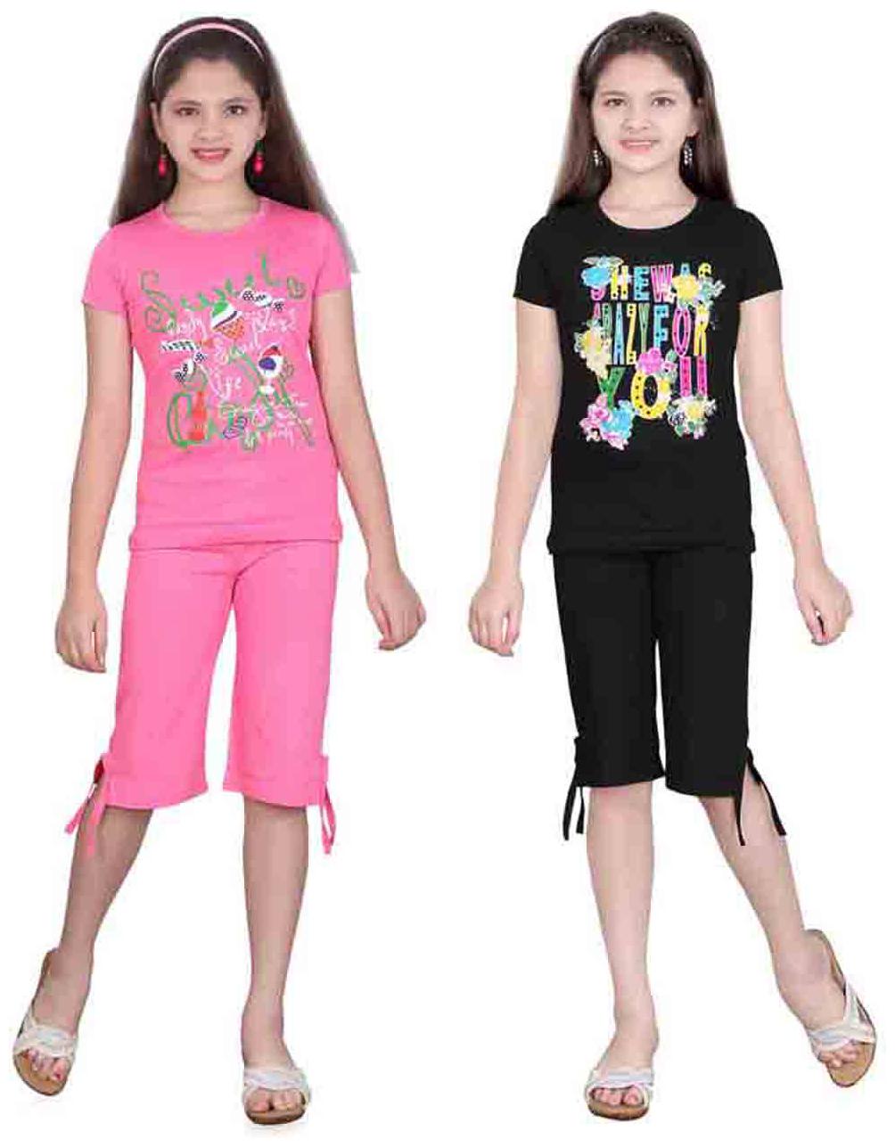 

Sinimini Multi Color Top And Capri Pack Of 2 (9-10 Years)