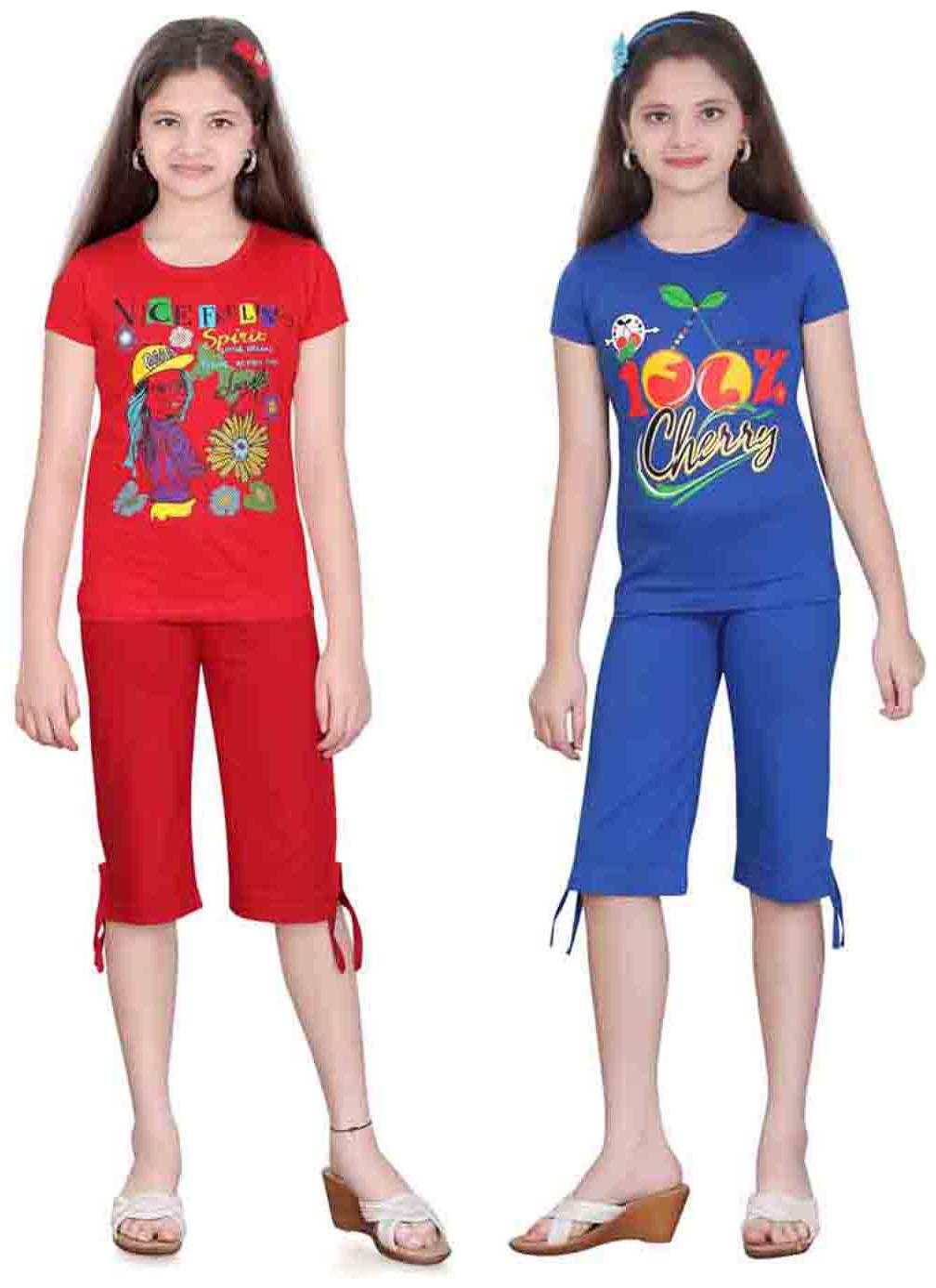 

Sinimini Multi Color Top And Capri Pack Of 2 (16-17 Years)