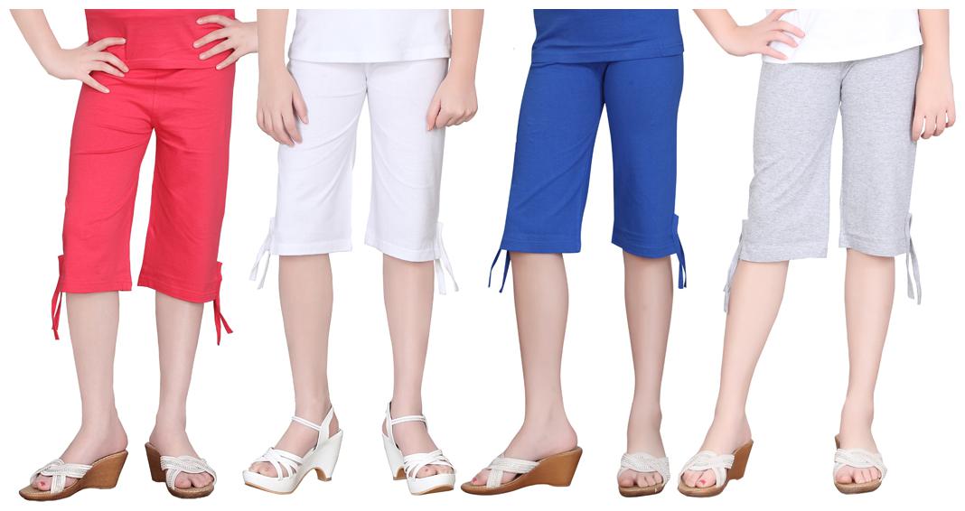 

Sinimini MultiColor Girls Plain Capri (Set Of 4)(Size- 10-12Y)
