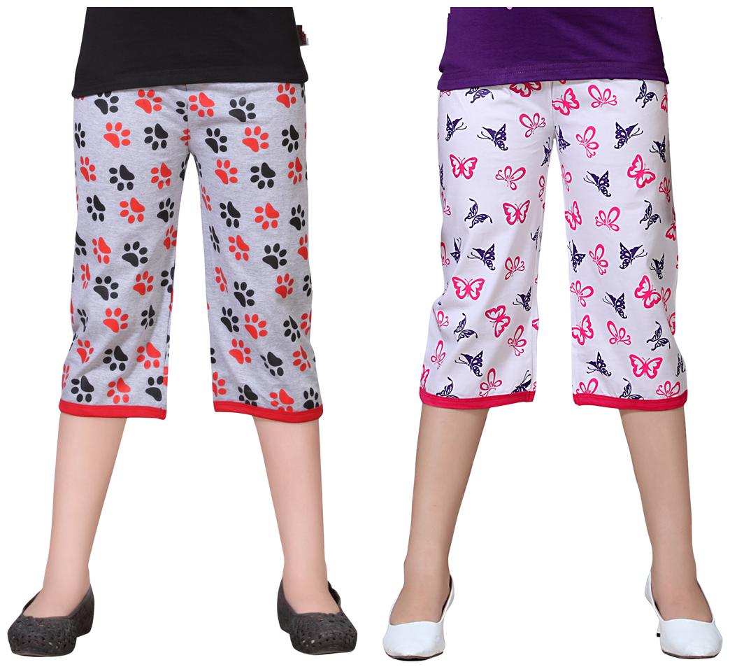 

Sinimini Multicolor Cotton Capri ( Pack Of 2 )