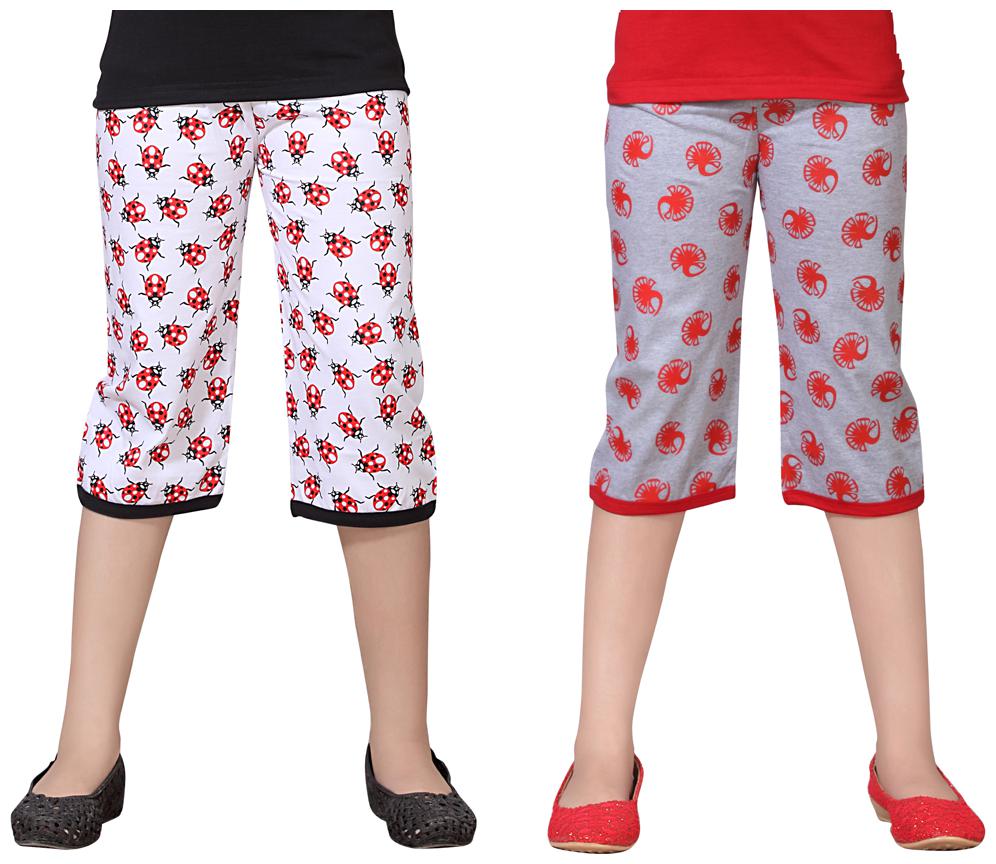 

Sinimini Multicolor Cotton Capri ( Pack Of 2 )