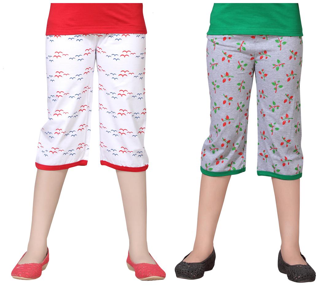 

Sinimini Multicolor Cotton Capri ( Pack Of 2 )