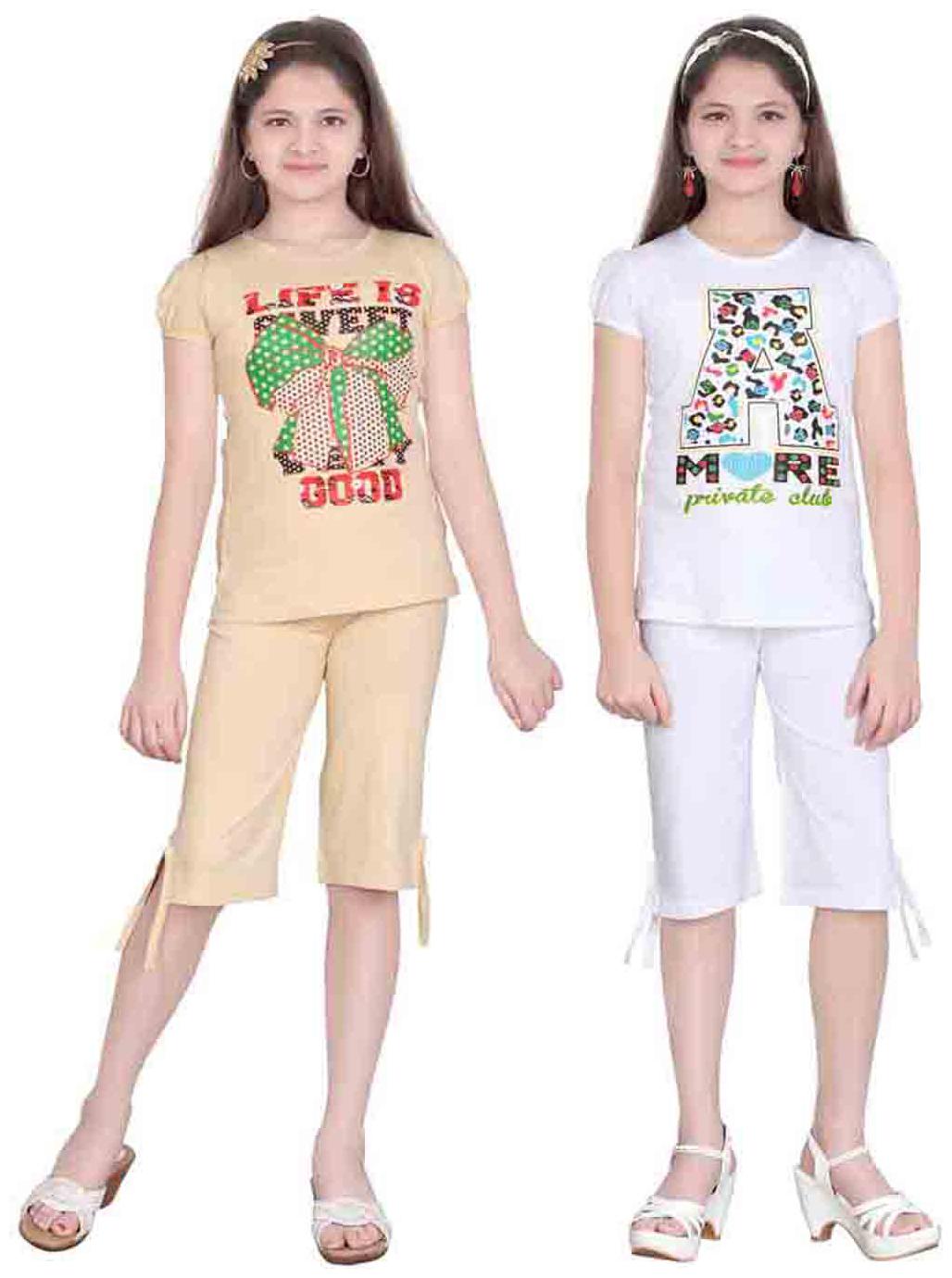 

Sinimini Multi Color Top And Capri Pack Of 2 (10-11 Years)