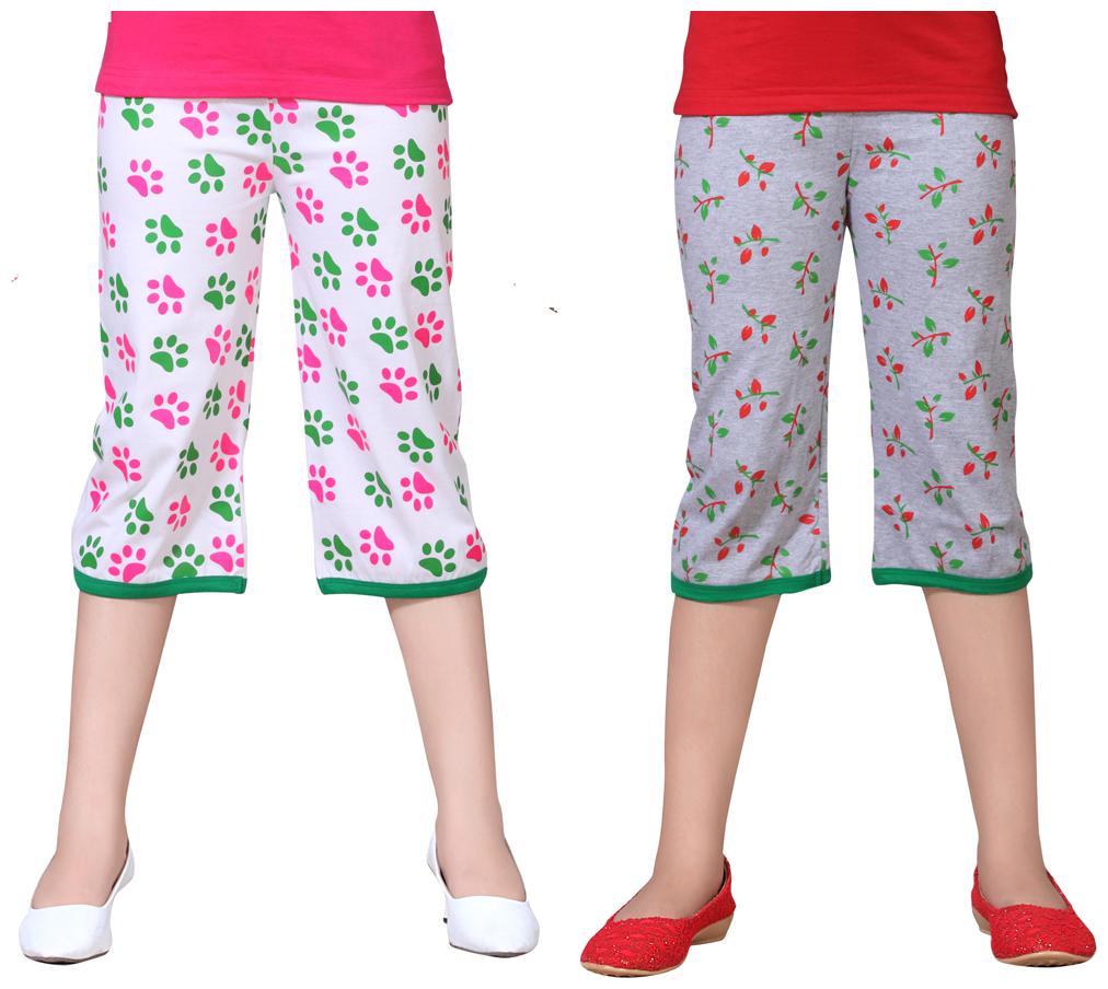 

Sinimini Multicolor Cotton Capri ( Pack Of 2 )