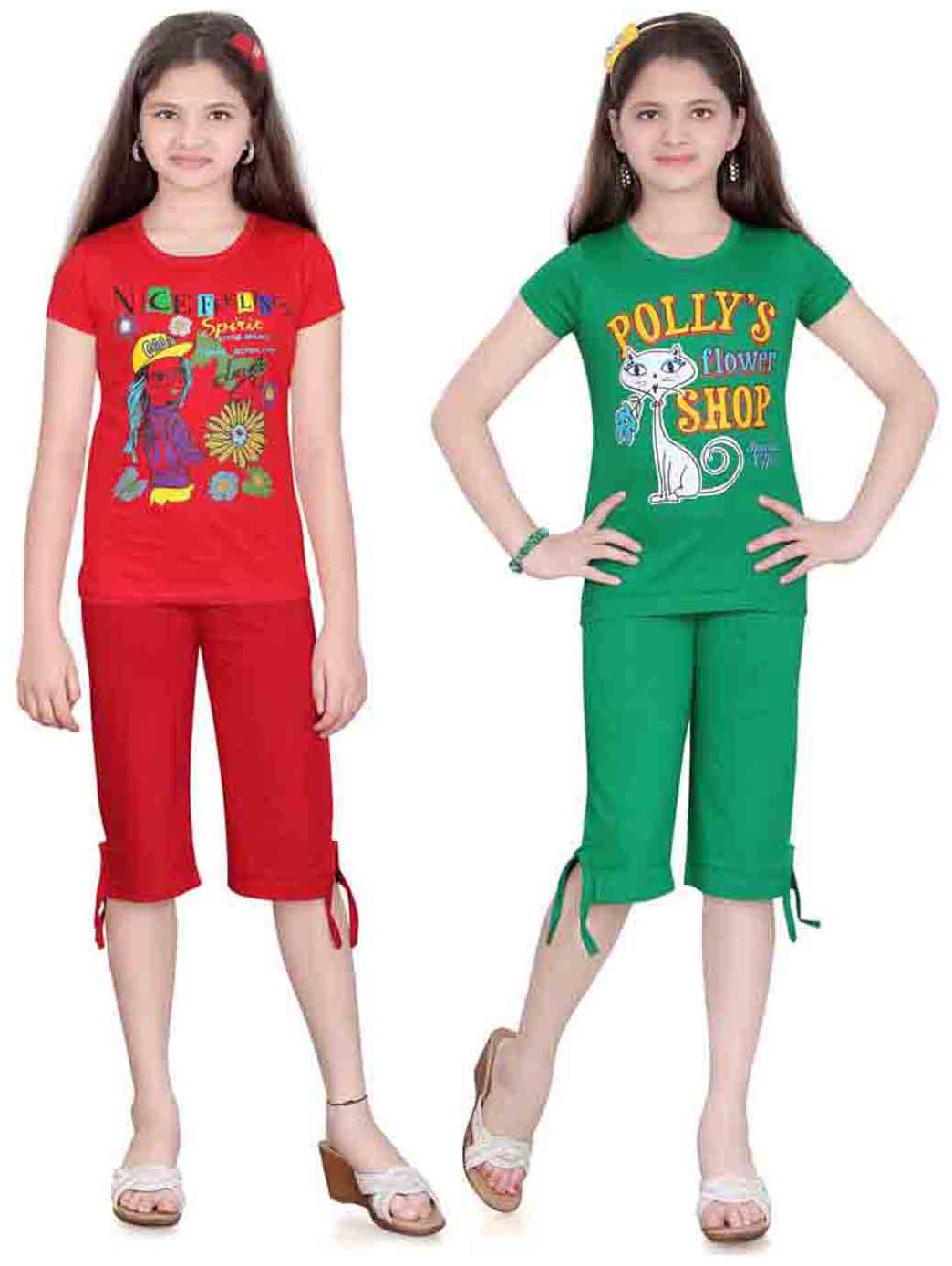 

Sinimini Multi Color Top And Capri Pack Of 2 (18-24 Months)