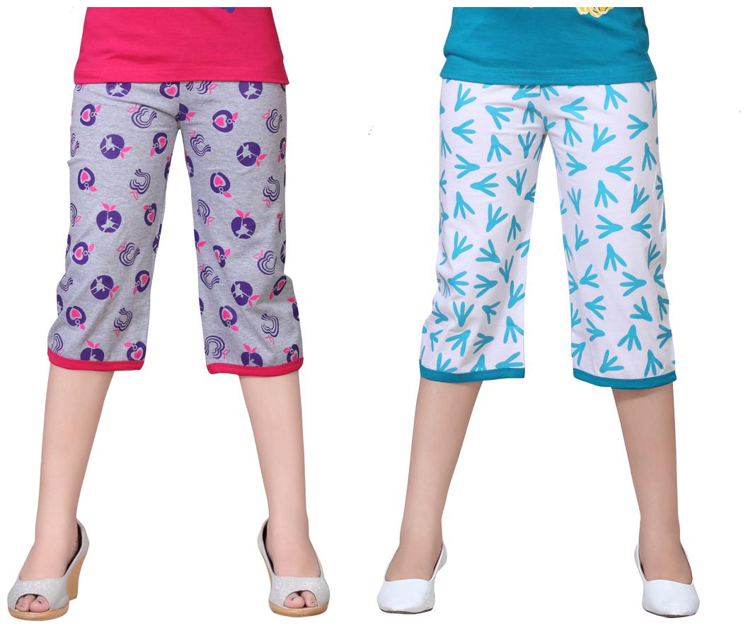 

Sinimini Multicolor Cotton Capri ( Pack Of 2 )