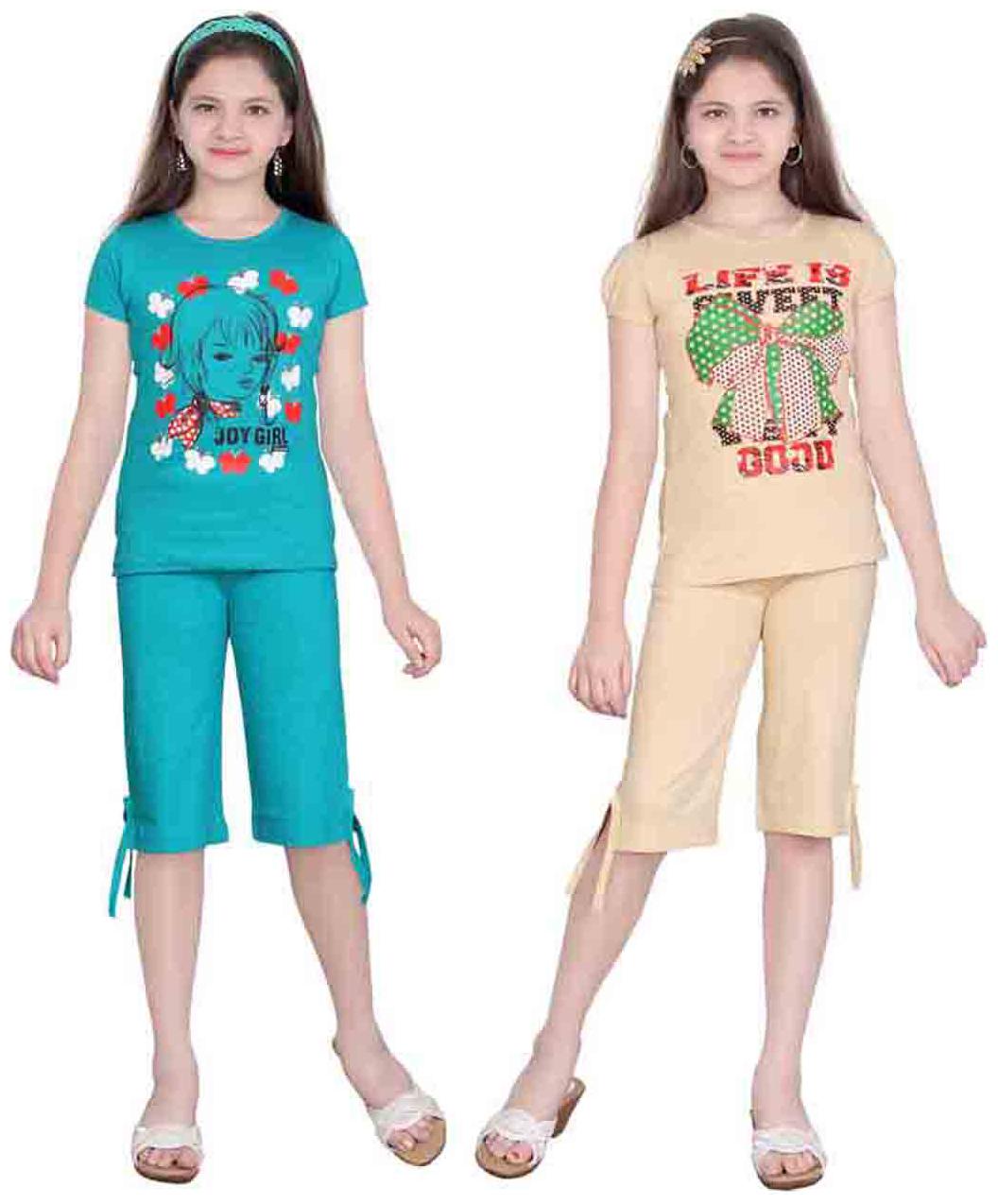 

Sinimini Multi Color Top And Capri Pack Of 2 (16-17 Years)