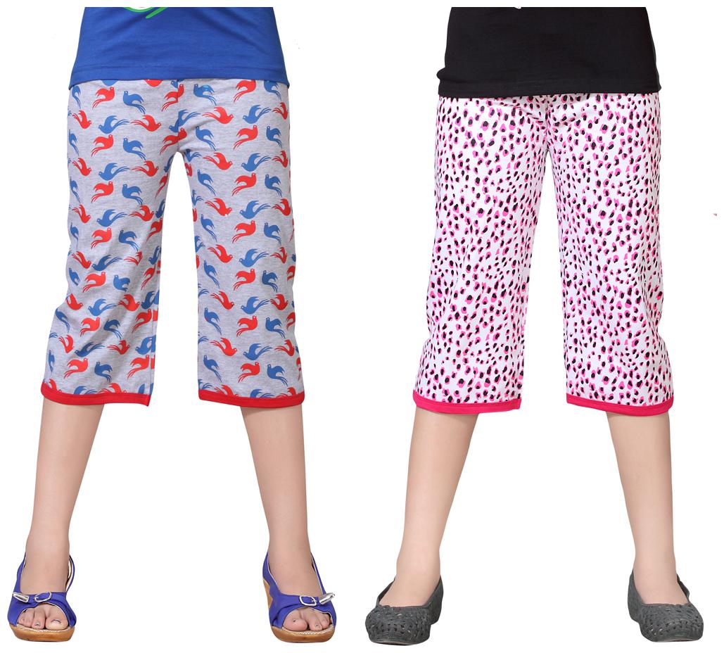 

Sinimini Multicolor Cotton Capri ( Pack Of 2 )