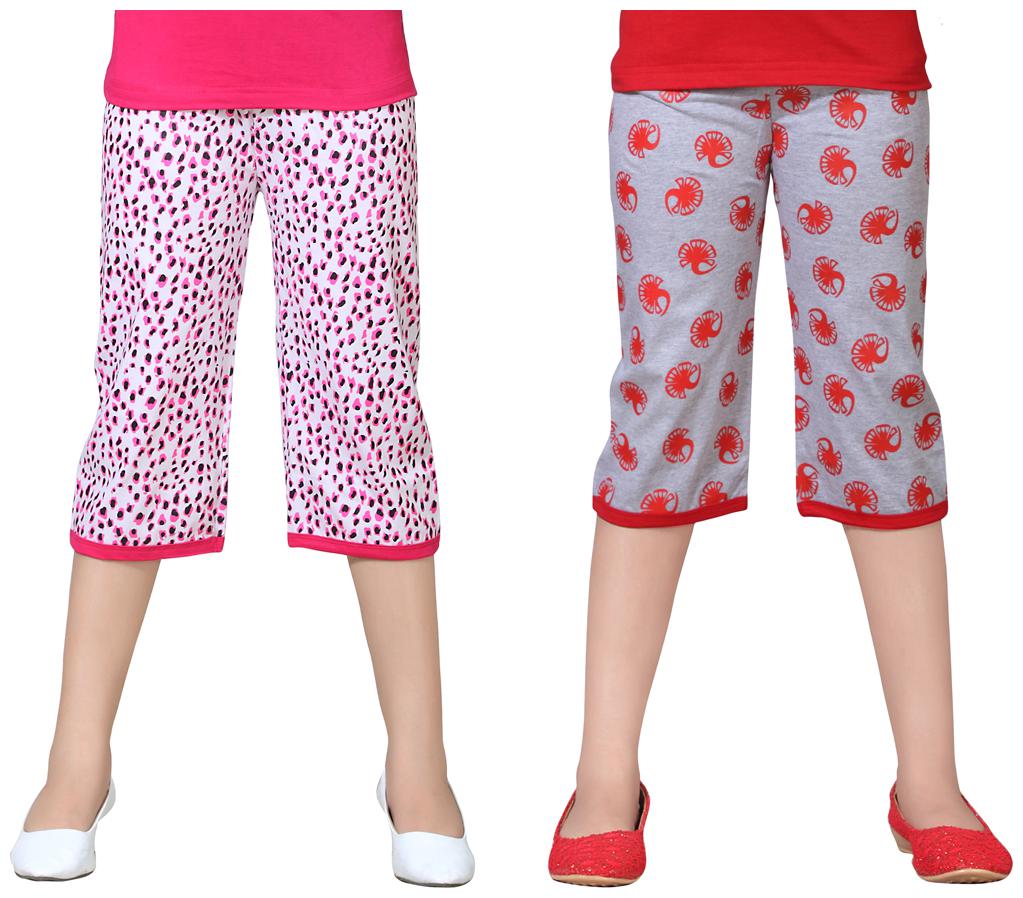 

Sinimini Multicolor Cotton Capri ( Pack Of 2 )