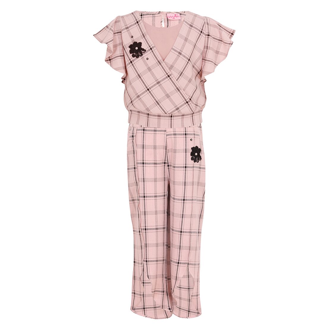 

Cutecumber Girl Georgette Top Bottom Set - Pink