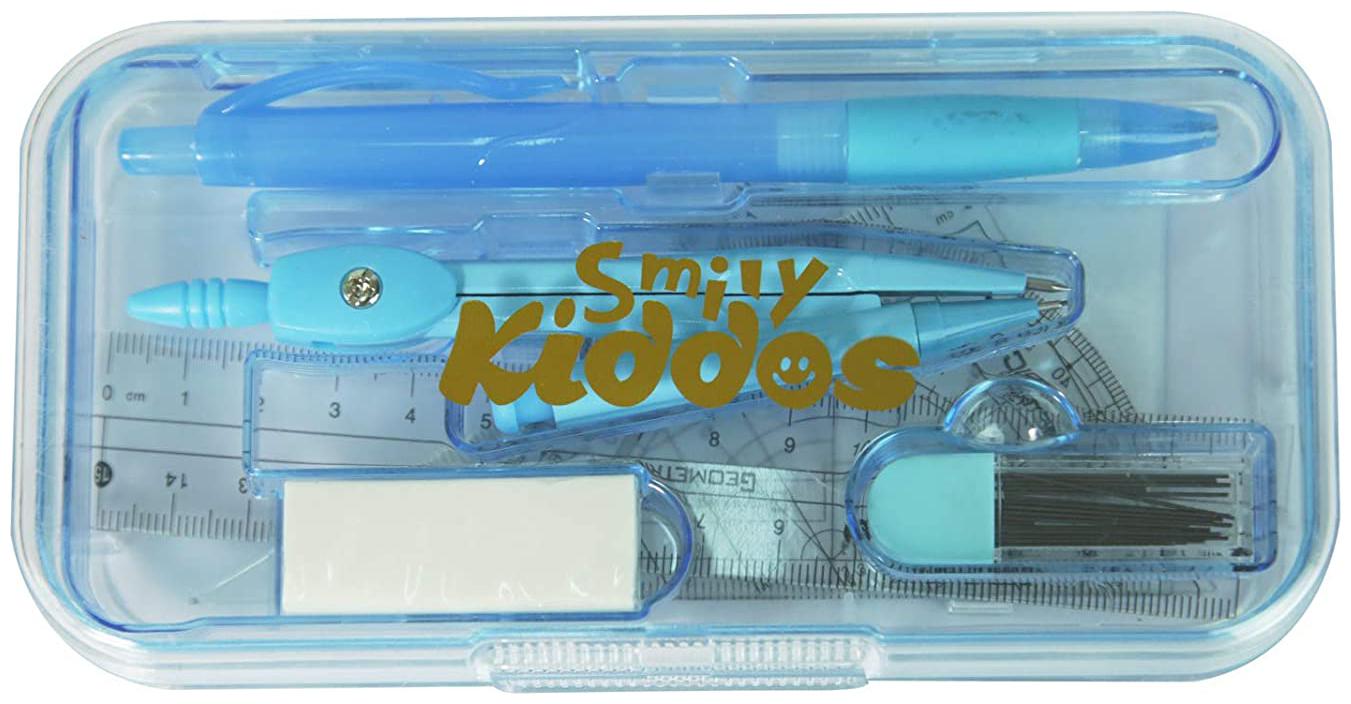 

Smily Kiddos Compass Set Blue With Pen Pencil Ruler Kids Geometry Box Set Blue
