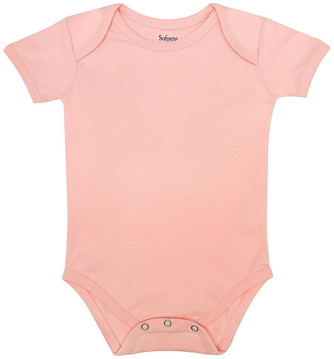 

Softsens Organic Cotton Bodysuit Solid Pink Color with Short Sleeves