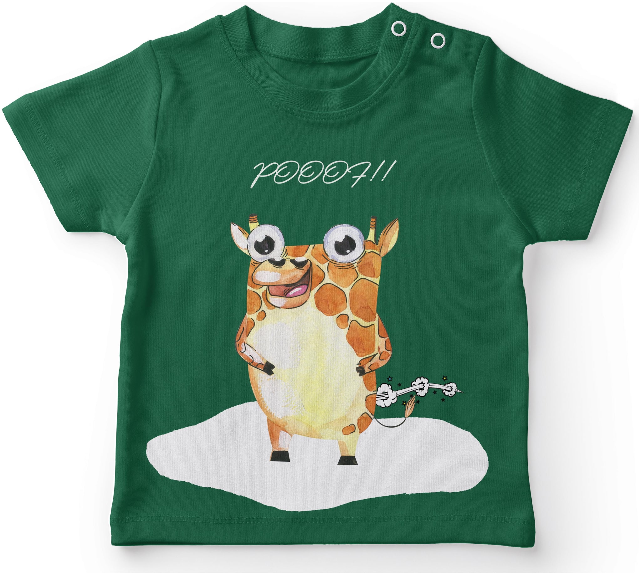 

Solid Casual Girls Green T-Shirt Cotton Regular Fit Round Neck Half Sleeve Cartoon Animal Character Giraffe (5-6 Years)