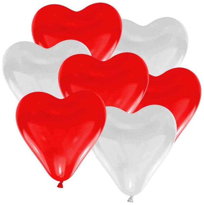 

Solid Heart Shaped Balloon (Red White Pack of 50) FREE Banner