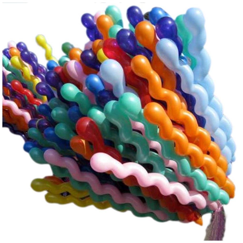 

Spiral Latex Balloons Birthday Party Decor Red Blue Yellow Pink Green (40 pcs)