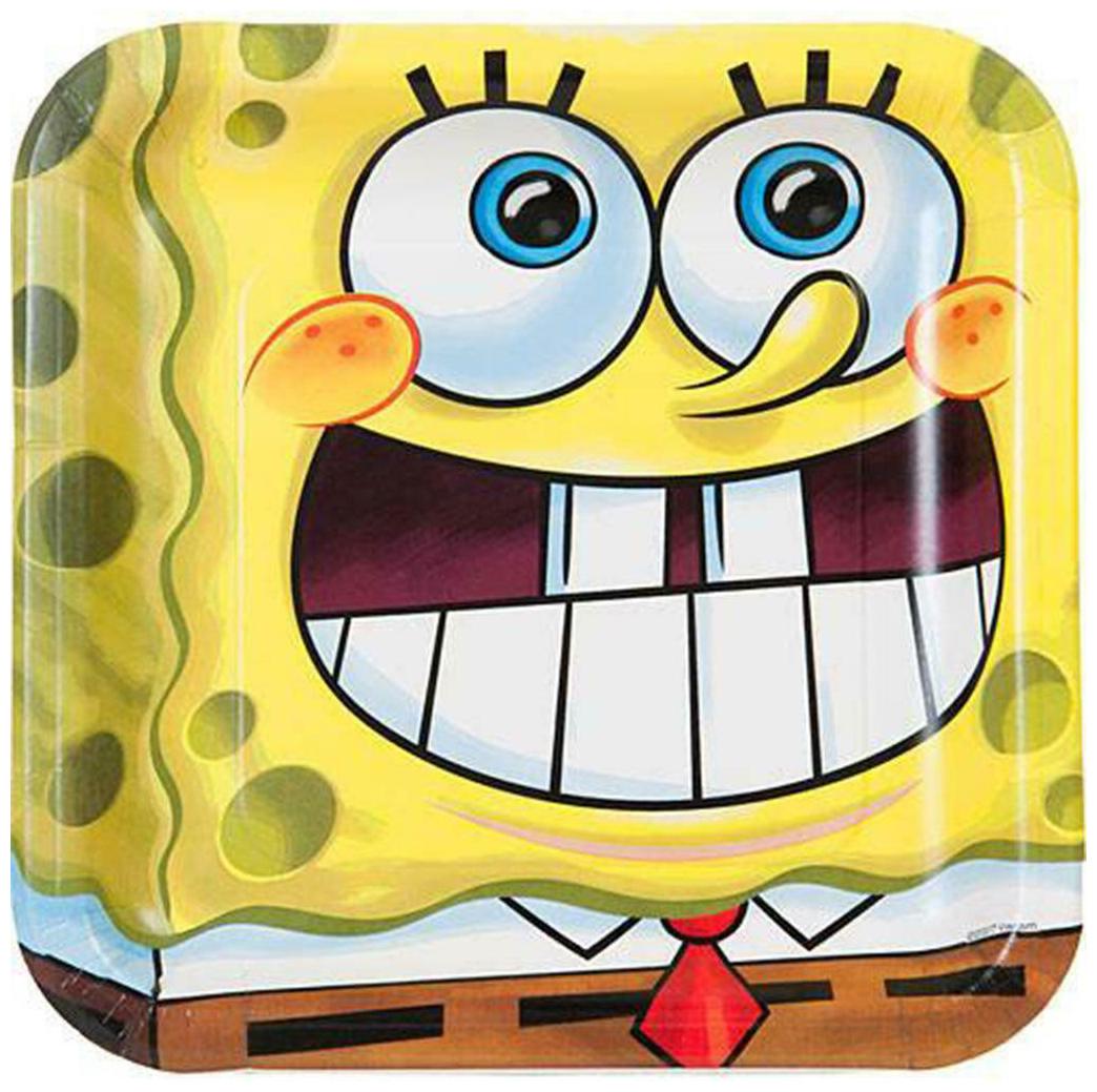 

Sponge Bob Classic Lunch Plates 8 Per Package Birthday Party Supplies New