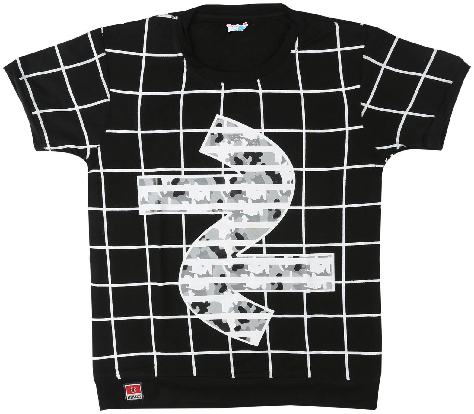 

TOONYPORT Cotton Checked T shirt for Baby Boy - Black