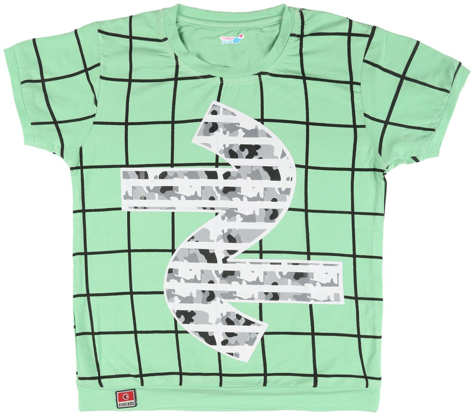 

TOONYPORT Cotton Checked T shirt for Baby Boy - Green