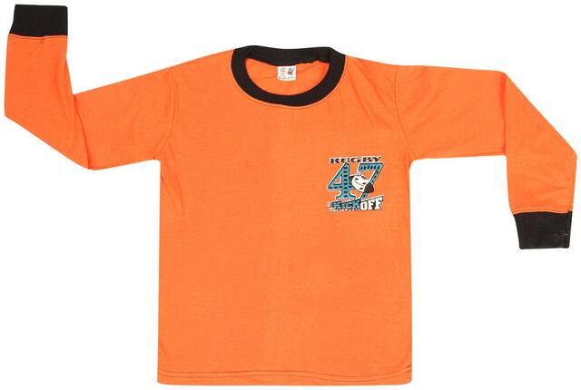 S R FASHIONER Boy Cotton Solid T-shirt - Orange
