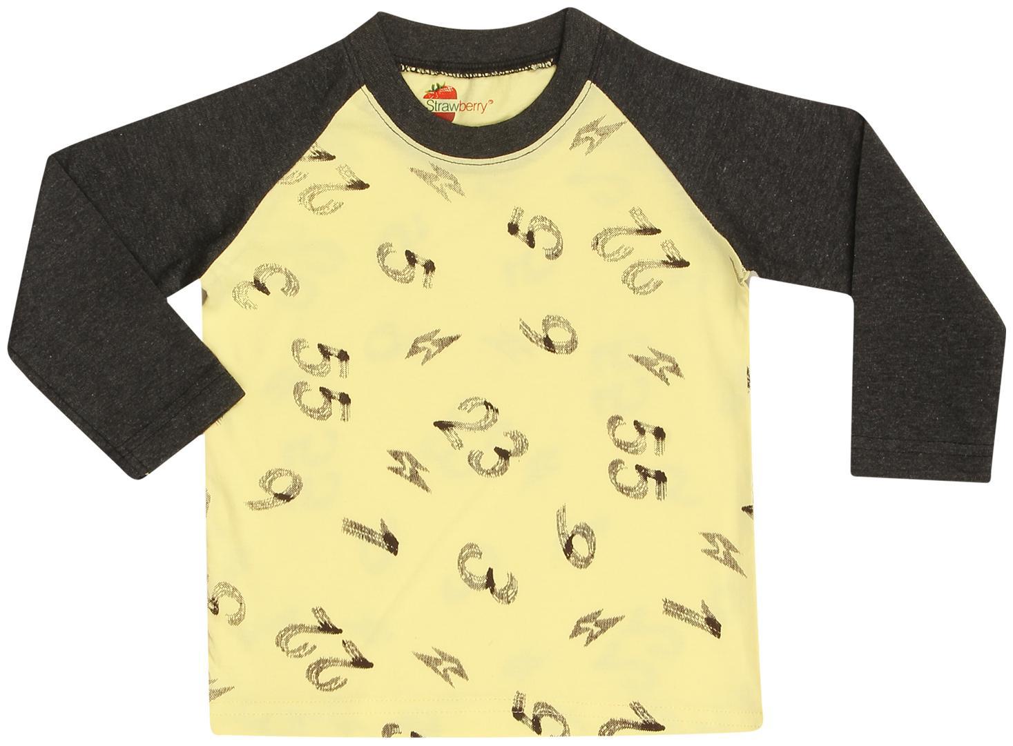 

Strawberry Cotton Printed T shirt for Baby Boy - Yellow