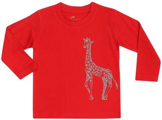 Strawberry Cotton Printed T shirt for Baby Boy - Red