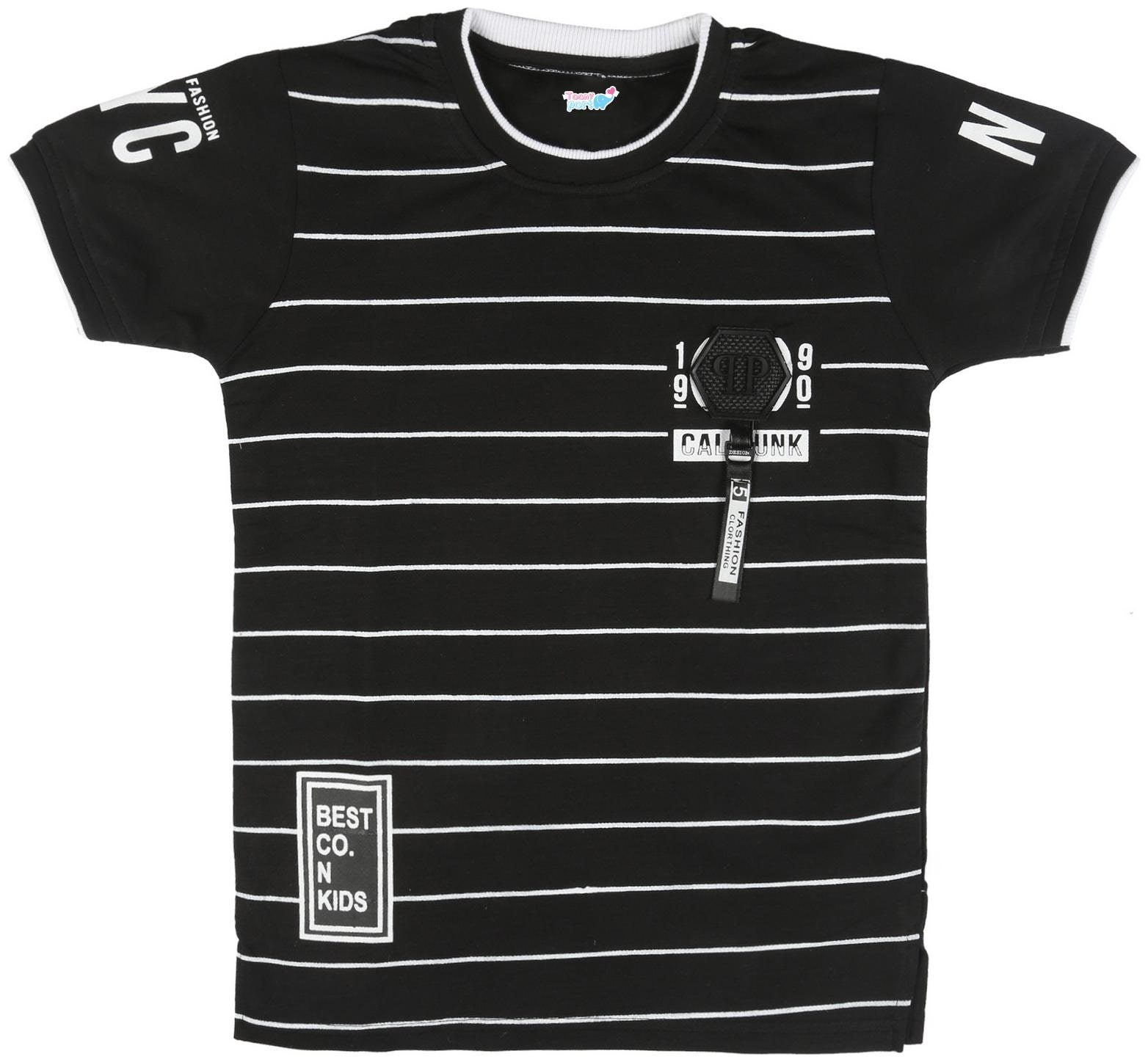 

TOONYPORT Cotton Checked T shirt for Baby Boy - Black