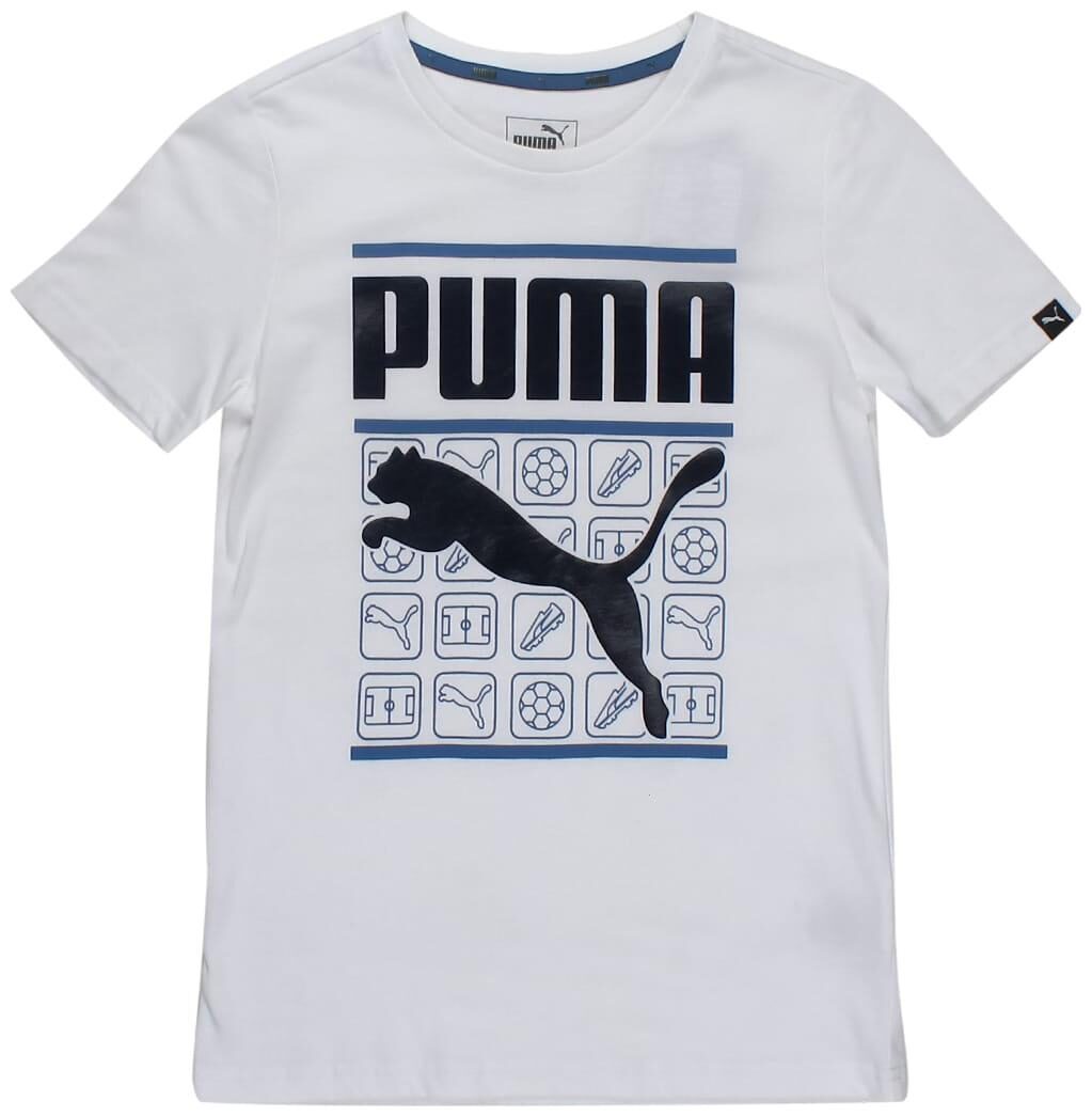 

Puma Boy Cotton Solid T-shirt - White