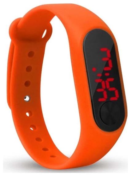 

Sukavi Kids Casual Running Sports Wrist Watch Rubber Band LED Digital Display Watch (Orange Color)