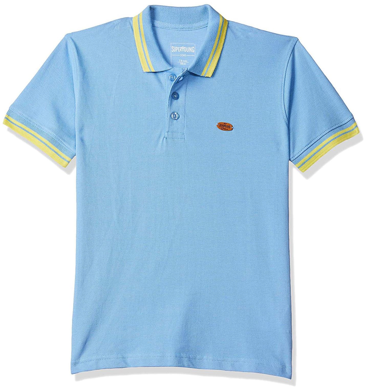 

SUPERYOUNG Boy Cotton Solid T-shirt - Blue